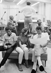 Dean Martin with daughter Deana at a recording session